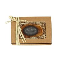 Dudu-Osun® CLASSIC, the black soap from Africa 150g & a rustic soap dish made of olive wood