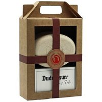 Geschenk-Set unicorn® Seifendose aus Flüssigholz groß, sahneweiß & Dudu-Osun® PURE - 150g